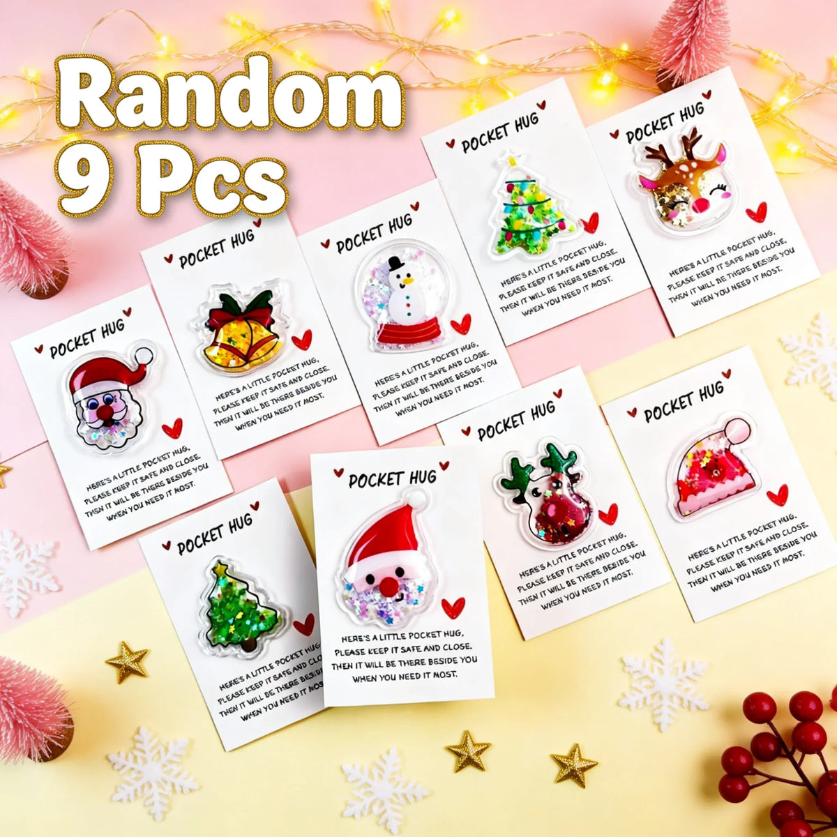 9-Pack Quicksand Christmas Cards – Santa, Snowman & Reindeer Christmas Greeting Cards Richie's Random 9 Pcs