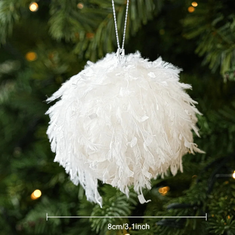 Silver Tinsel Foam Christmas Ball Ornament | Xmas Tree Bauble Christmas Ornament Richie's