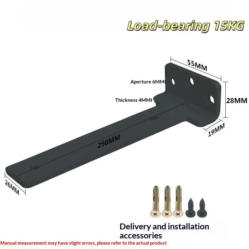 L-Shape Metal Shelf Brackets Wall Mount Support Rack with Screws Metal Shelf Bracket Richie's Black 26x250mm