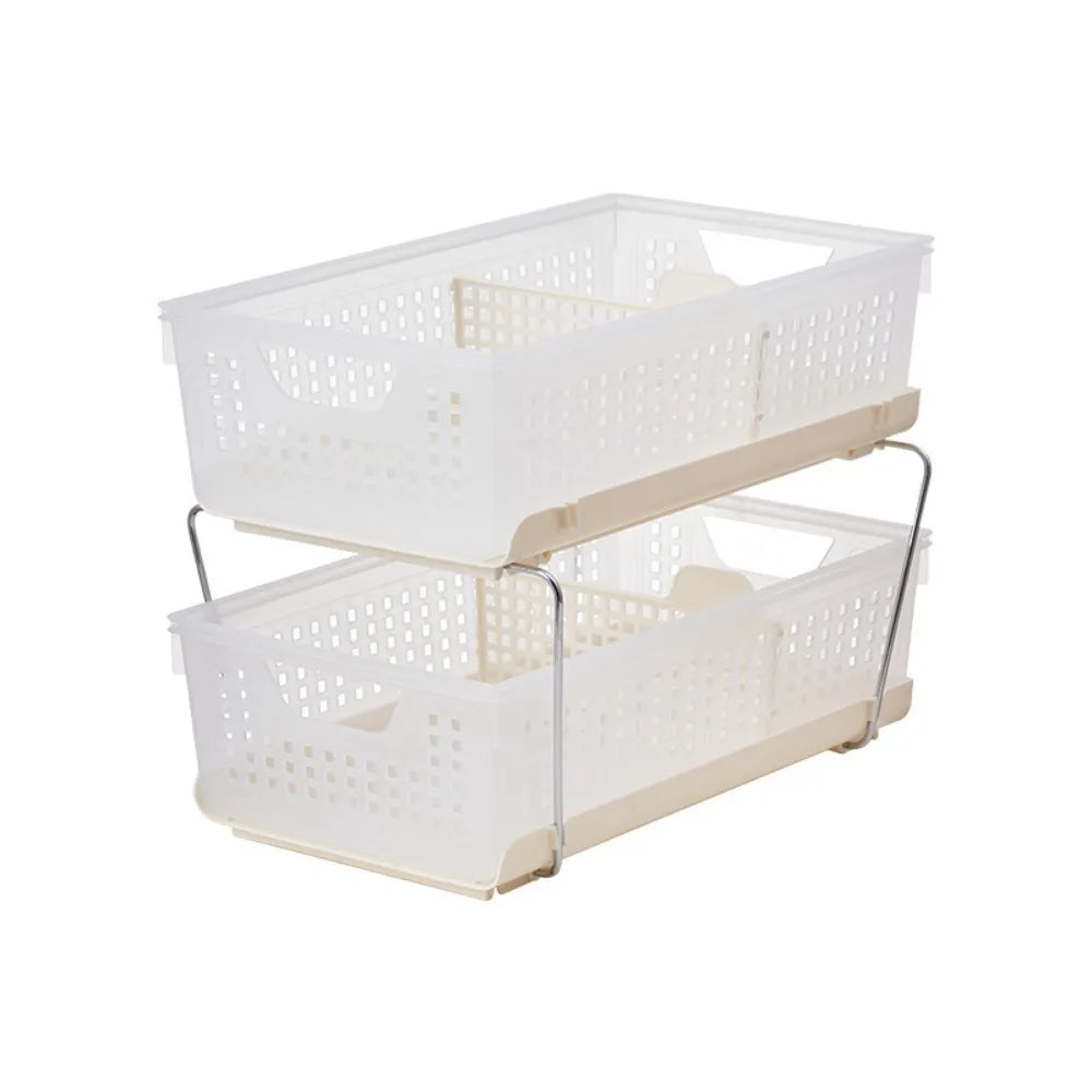 Stackable Storage Basket with Drawer – Desktop Organizer Stackable Storage Organizer Richie's Double Layers
