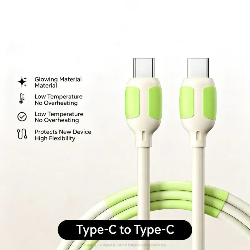 100W USB-C to USB-C Fast Charging Cable with LED Glow | FUCHU USB-C Charging Cable Richie's 1m