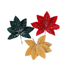 25CM Glitter Artificial Poinsettia Flower – Christmas Décor Artificial Christmas Flower Richie's