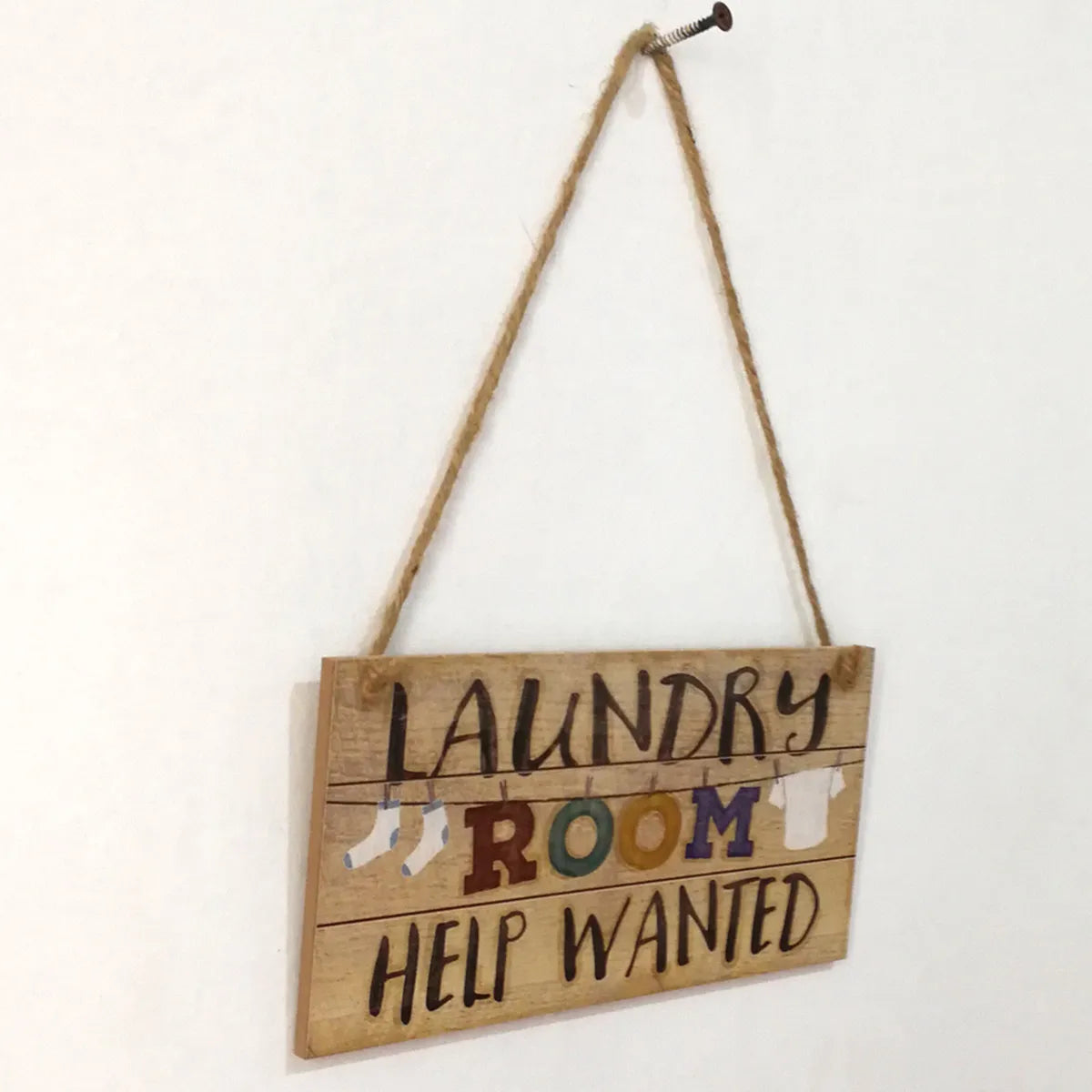 Rustic Wooden Laundry Room Wall Plaque Hanging Sign 20x10cm Wooden Wall Sign Richie's