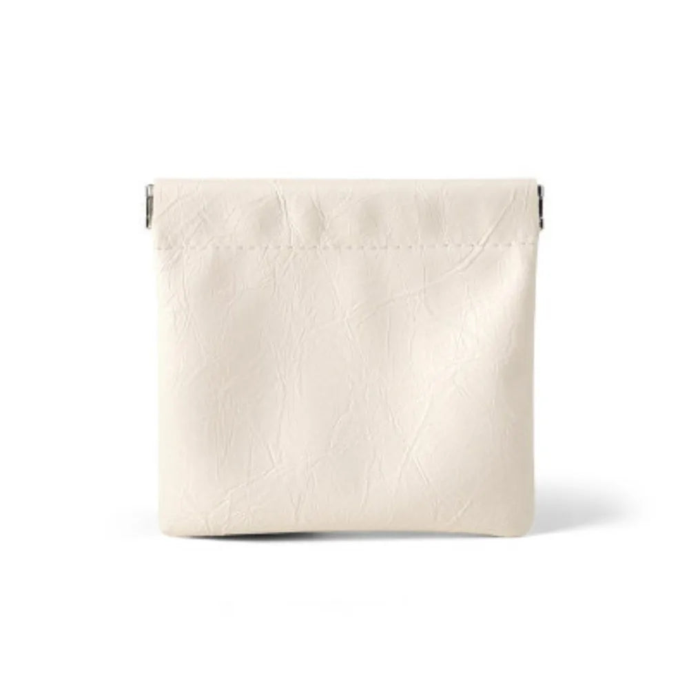 Waterproof PU Leather Coin Purse – Auto-Closure Mini Bag Coin Purse Richie's Small White