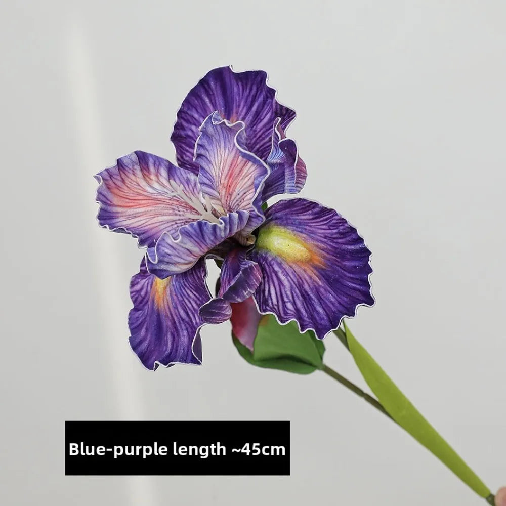 Purple Artificial Iris Bouquet – Faux PVC Flower Arrangement Artificial Flower Bouquet Richie's Purple