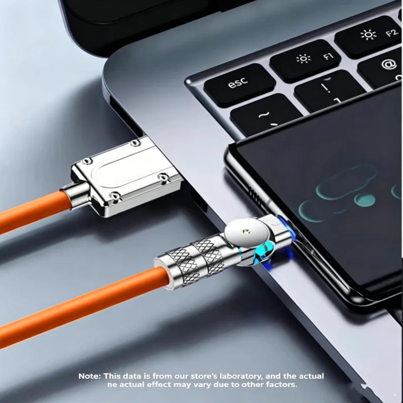 180° Rotating USB-C Cable 120W Fast Charging | 1M 2M 3M USB-C Charging Cable Richie's