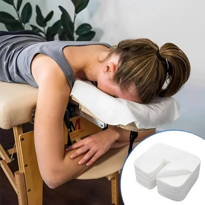 100pcs Disposable U-Shape Face Pillow Covers – Massage Bed Non-Woven Massage Bed Accessories Richie's