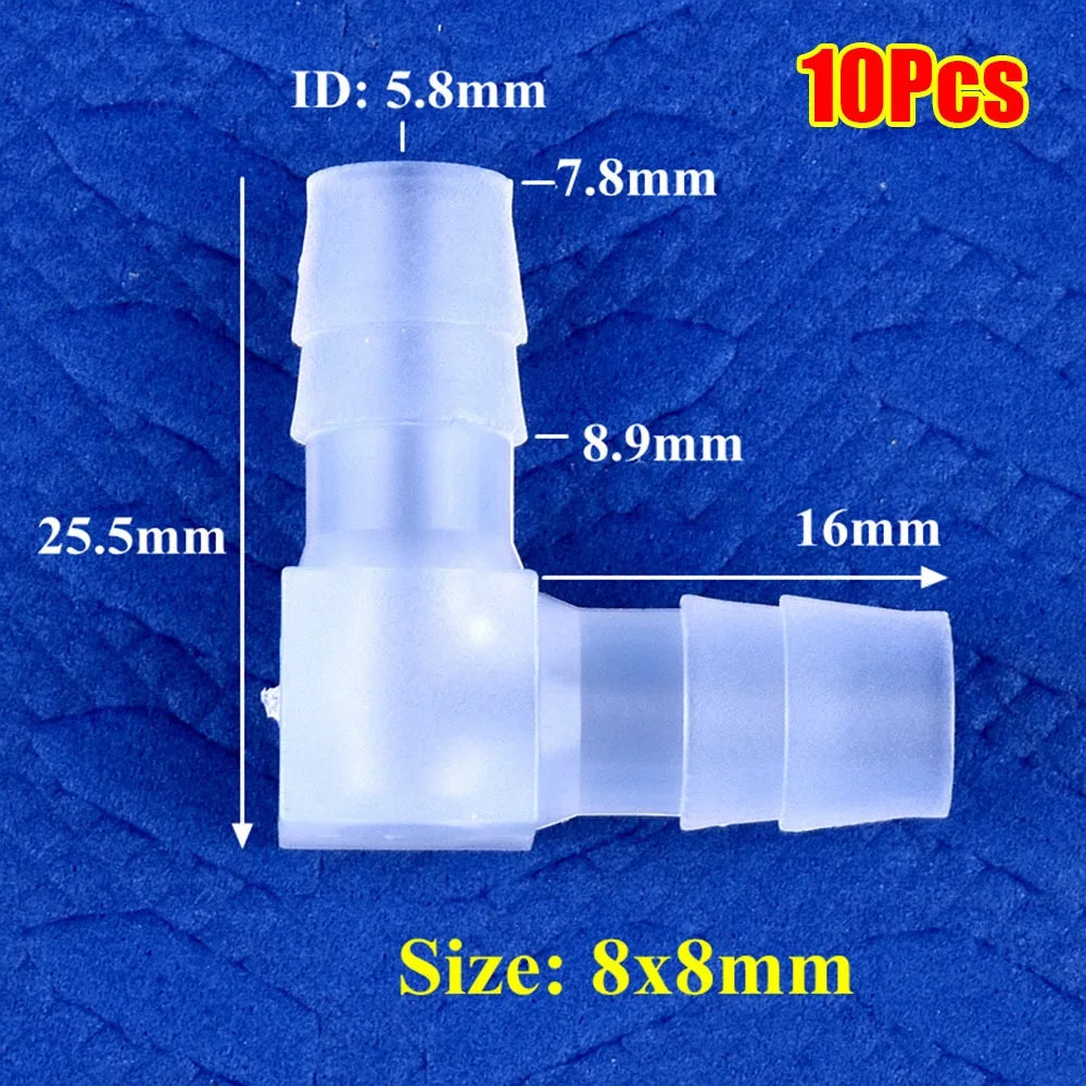 10Pcs 90° PP Elbow Hose Connectors 4–20mm Aquarium Fittings Hose Elbow Fittings Richie's 10Pcs 8mm 16mm
