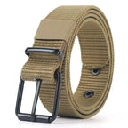 Unisex Canvas Pin Buckle Belt – Outdoor Sports Eyelet Belt Canvas Belt Richie's Khaki