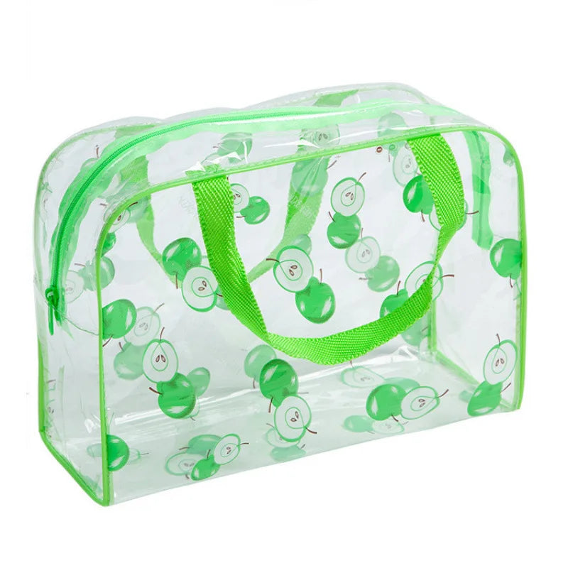 Mesh Shower Bag Portable Travel Toiletry & Makeup Pouch Toiletry Bag Richie's green 25x17x9cm