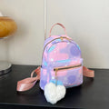 Mini Nylon Backpack for Women – Cute Multicolor Bag & Heart Pendant Mini Backpack Richie's Purple Pink