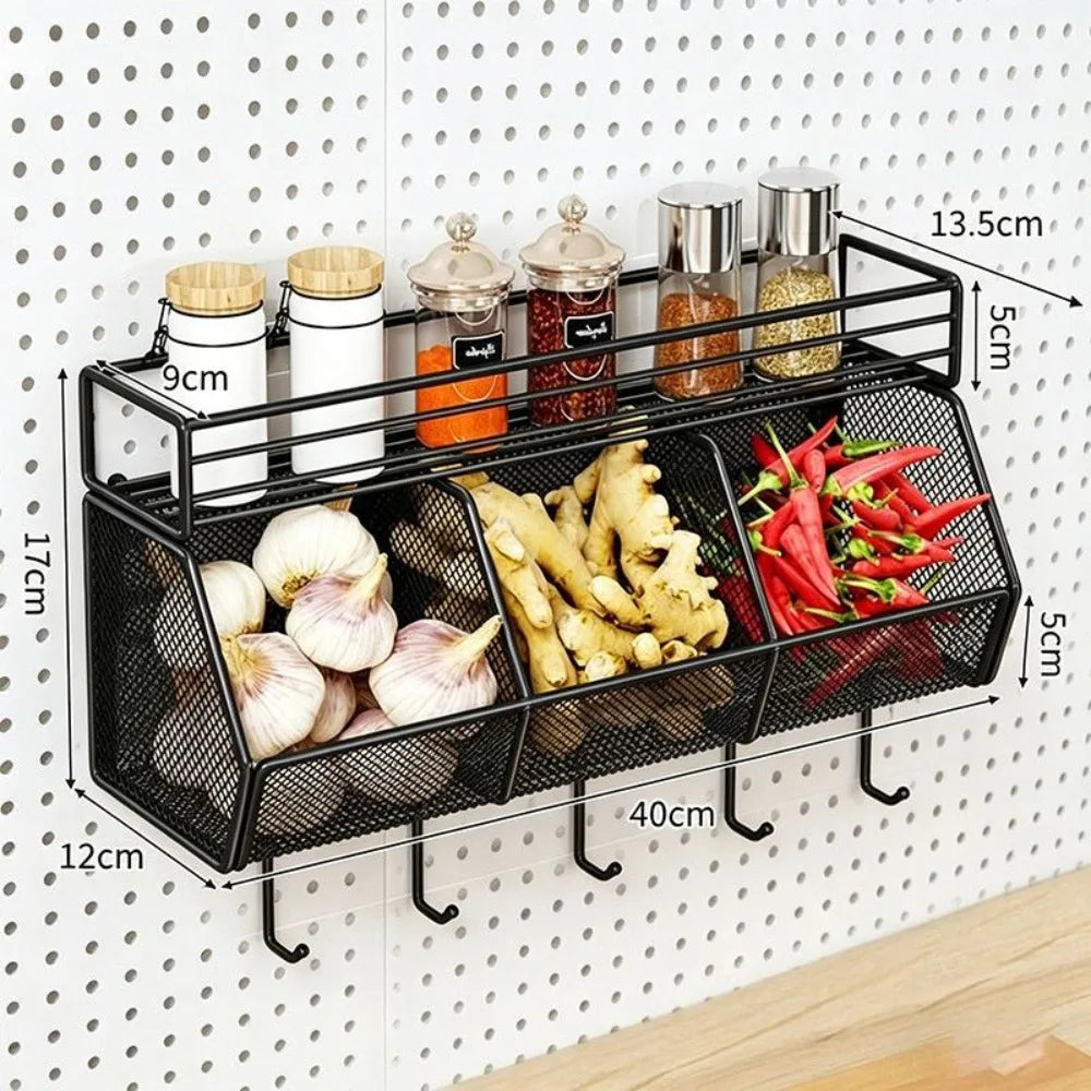 Wall Mounted Kitchen Storage Rack – Carbon Steel Grid Shelf Kitchen Storage Rack Richie's