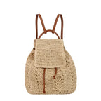 Large Woven Straw Drawstring Backpack for Women | Casual Woven Straw Backpack Richie's Beige