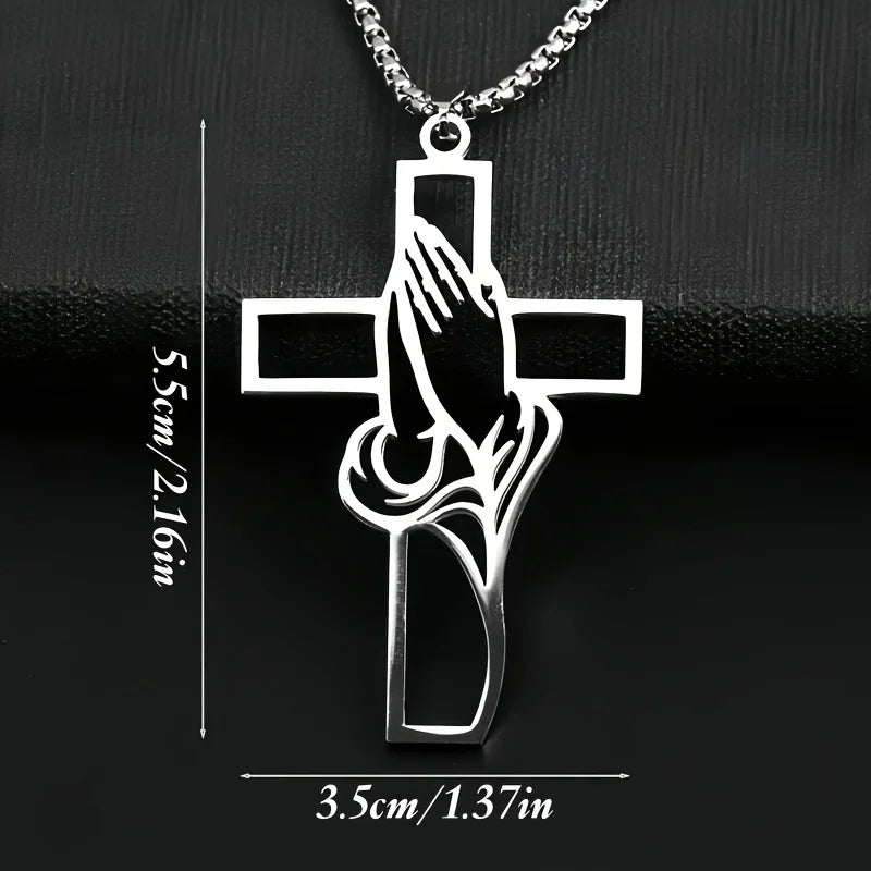 Hollow Prayer Hands Cross Pendant – Car Rearview Mirror Decor Car Interior Pendant Richie's