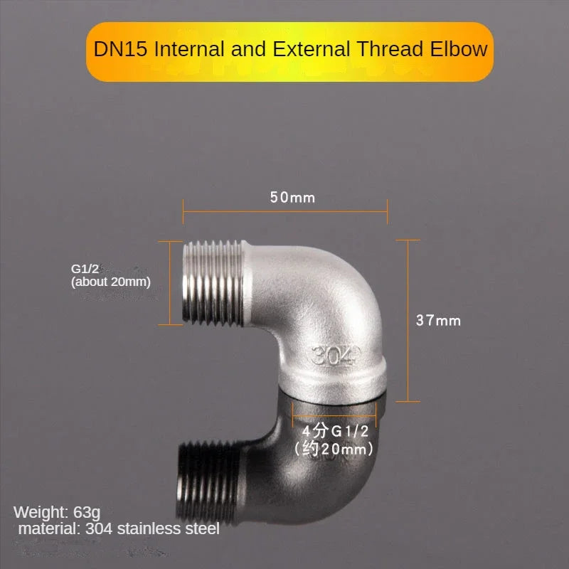 1/2" 304 Stainless Steel Pipe Fittings – Tee, Elbow & Connector Pipe Fitting Richie's 90 degree elbow-3 1/2"