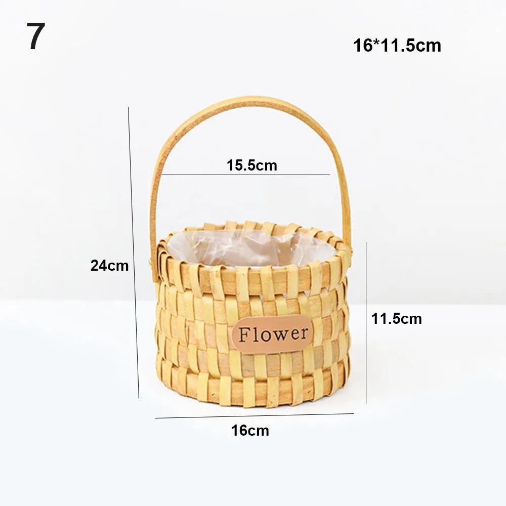 Mini Handwoven Dollhouse Wicker Basket – DIY Flower Basket Miniature Wicker Basket Richie's 7