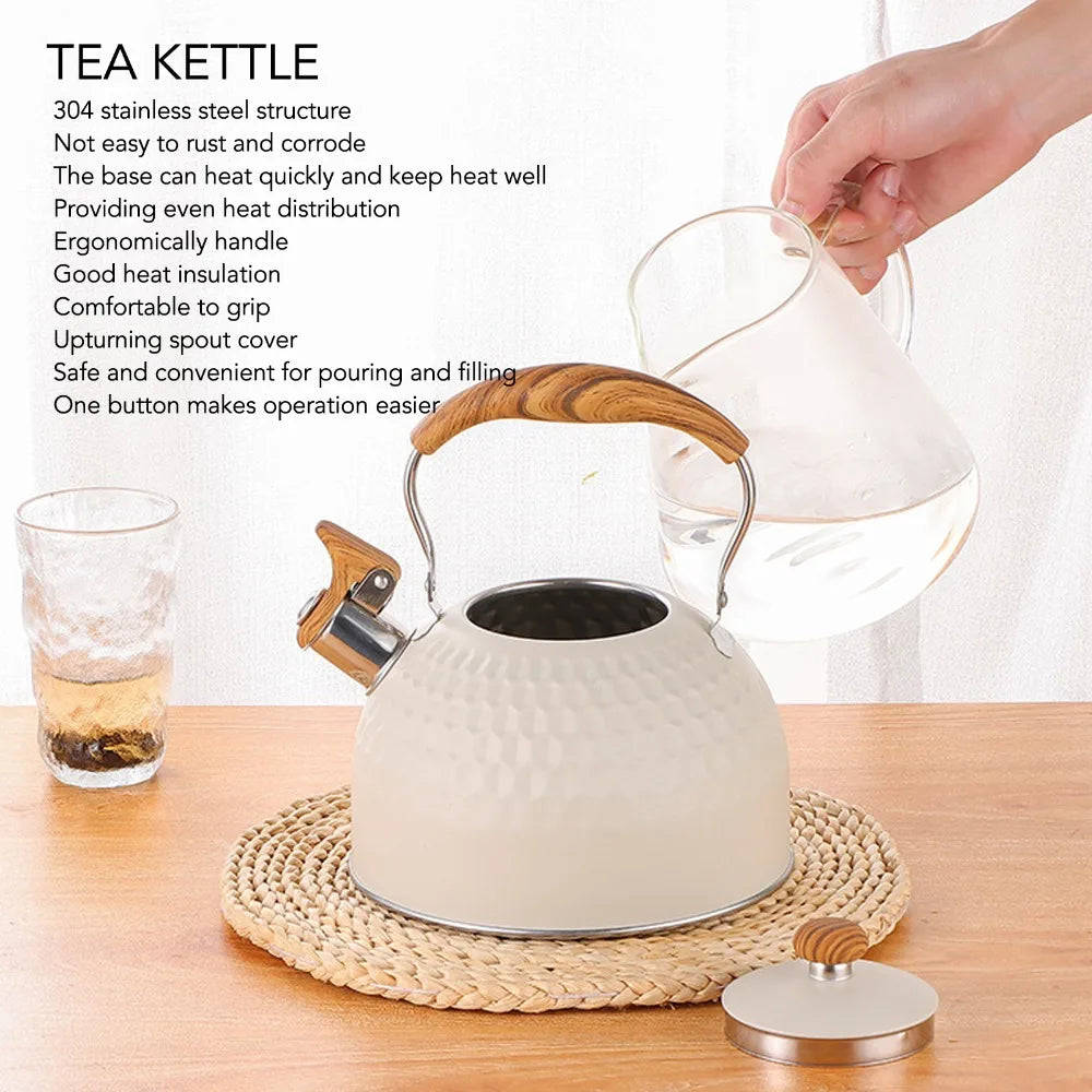 Stainless Steel Whistling Tea Kettle 2.5L – Even Heating Stovetop Tea Kettle Richie's
