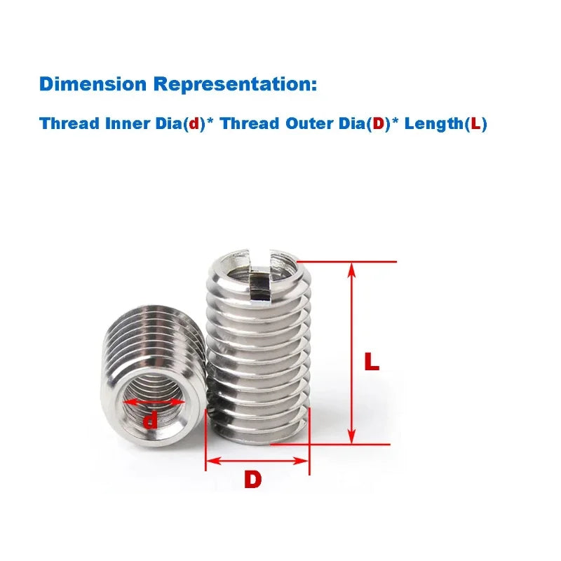 304 Stainless Steel Thread Insert Adapter Nuts M2–M12 Thread Insert Nuts Richie's