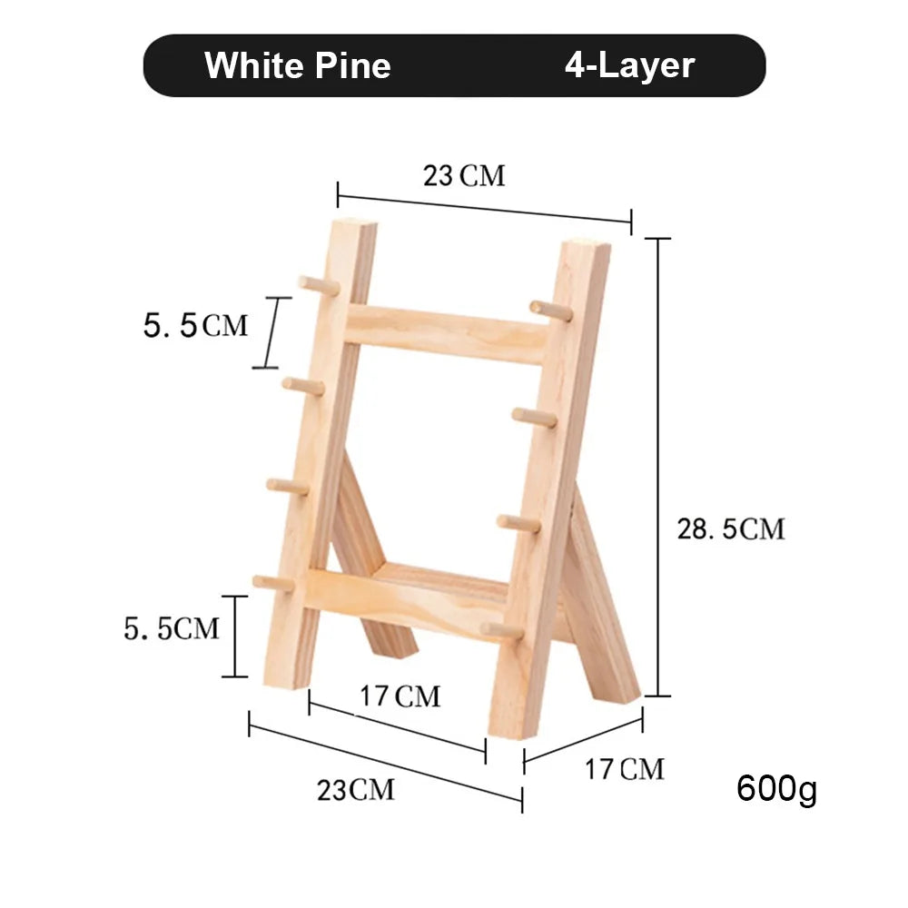 Multi-Layer Wood Katana Display Stand & Knife Rack – 4/5/6 Tier Wood Display Rack Richie's White Pine 4-Layer