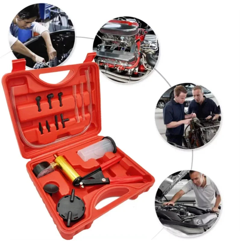 Vacuum Gauge Pistol Pump & Brake Fluid Bleeder Kit | Aluminum Brake Bleeder Pump Kit Richie's