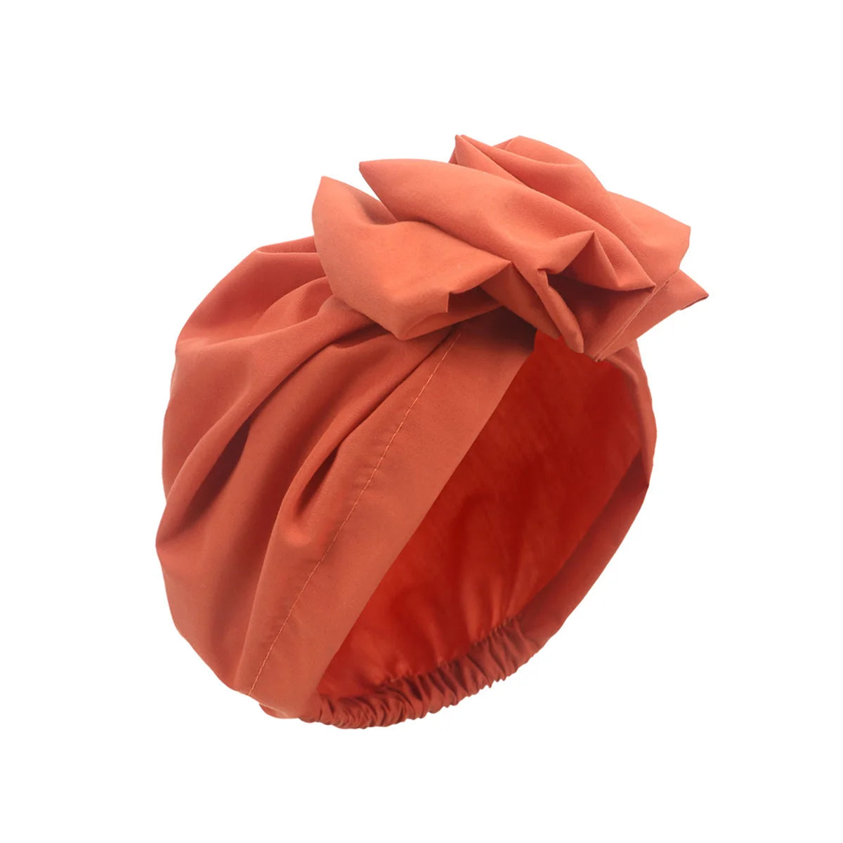 Women's Floral Pleated Turban Hat – Elastic Head Wrap & Bonnet Turban Head Wrap Richie's light red