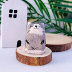Carved Wooden Animal Figurine – Bear, Cat & Sheep Desk Decor Wooden Figurine Richie's