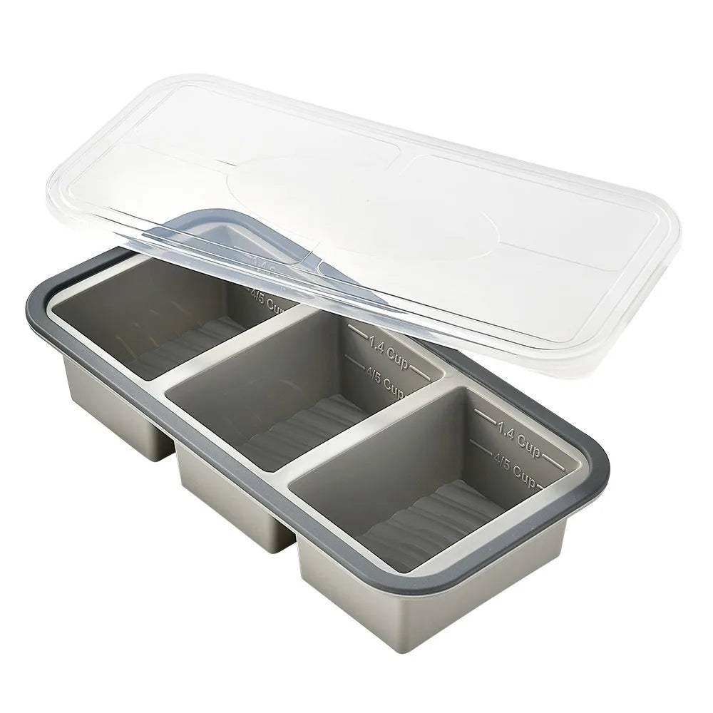 2/3/4 Grid Compartment Lunch Box – Microwave Safe Food Container Compartment Lunch Box Richie's 3grid-grey