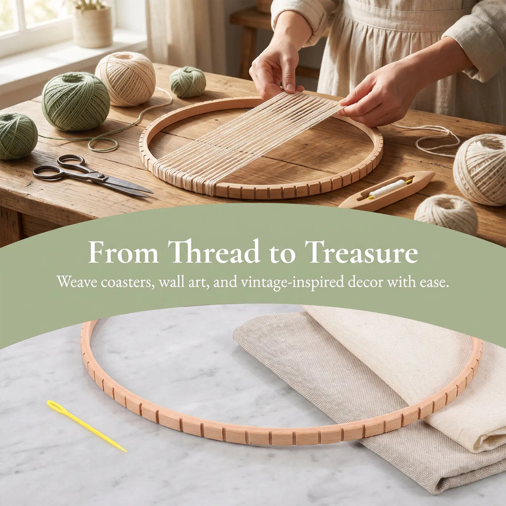 11-Inch Round Wooden Knitting Loom | Circular Weaving Frame Circular Weaving Loom Richie's