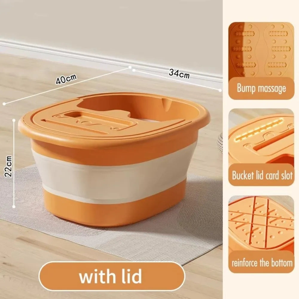 Foldable Foot Bath Tub with Lid | Space-Saving Soak Basin Foot Bath Basin Richie's