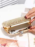 Silver Diamond Glitter Evening Clutch Bag – Bridal Handbag Evening Clutch Bag Richie's