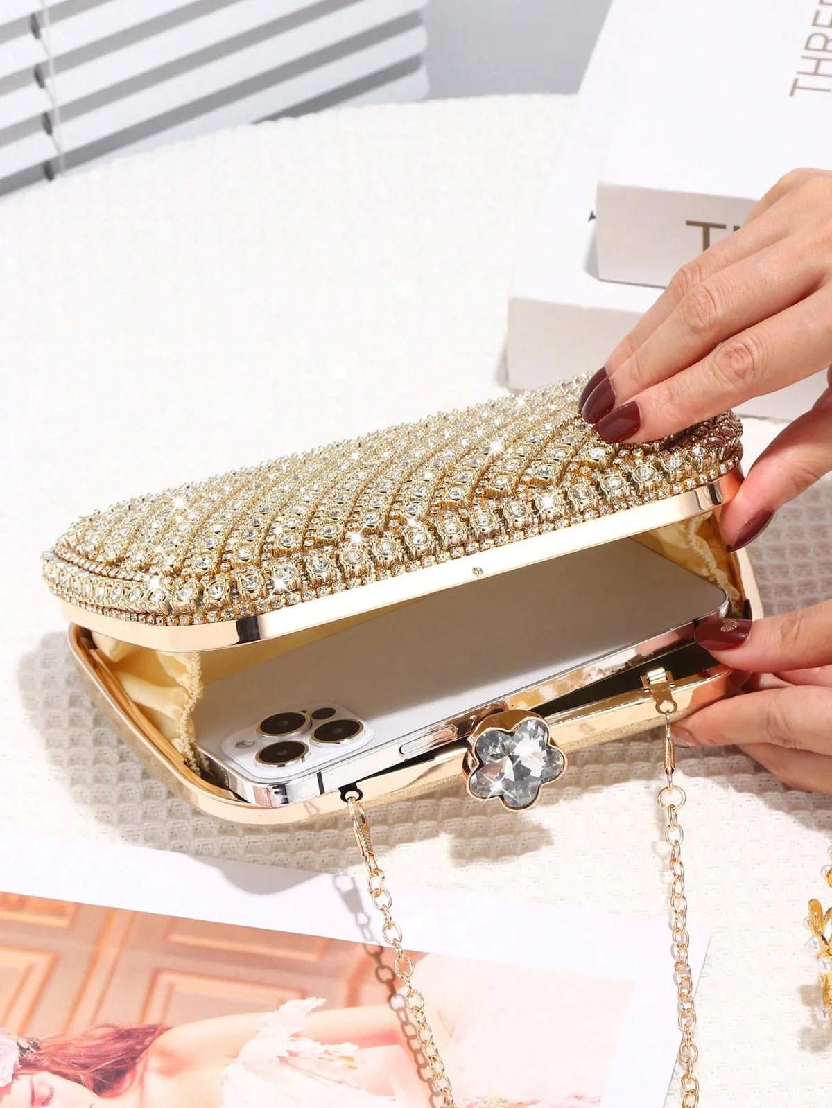 Silver Diamond Glitter Evening Clutch Bag – Bridal Handbag Evening Clutch Bag Richie's