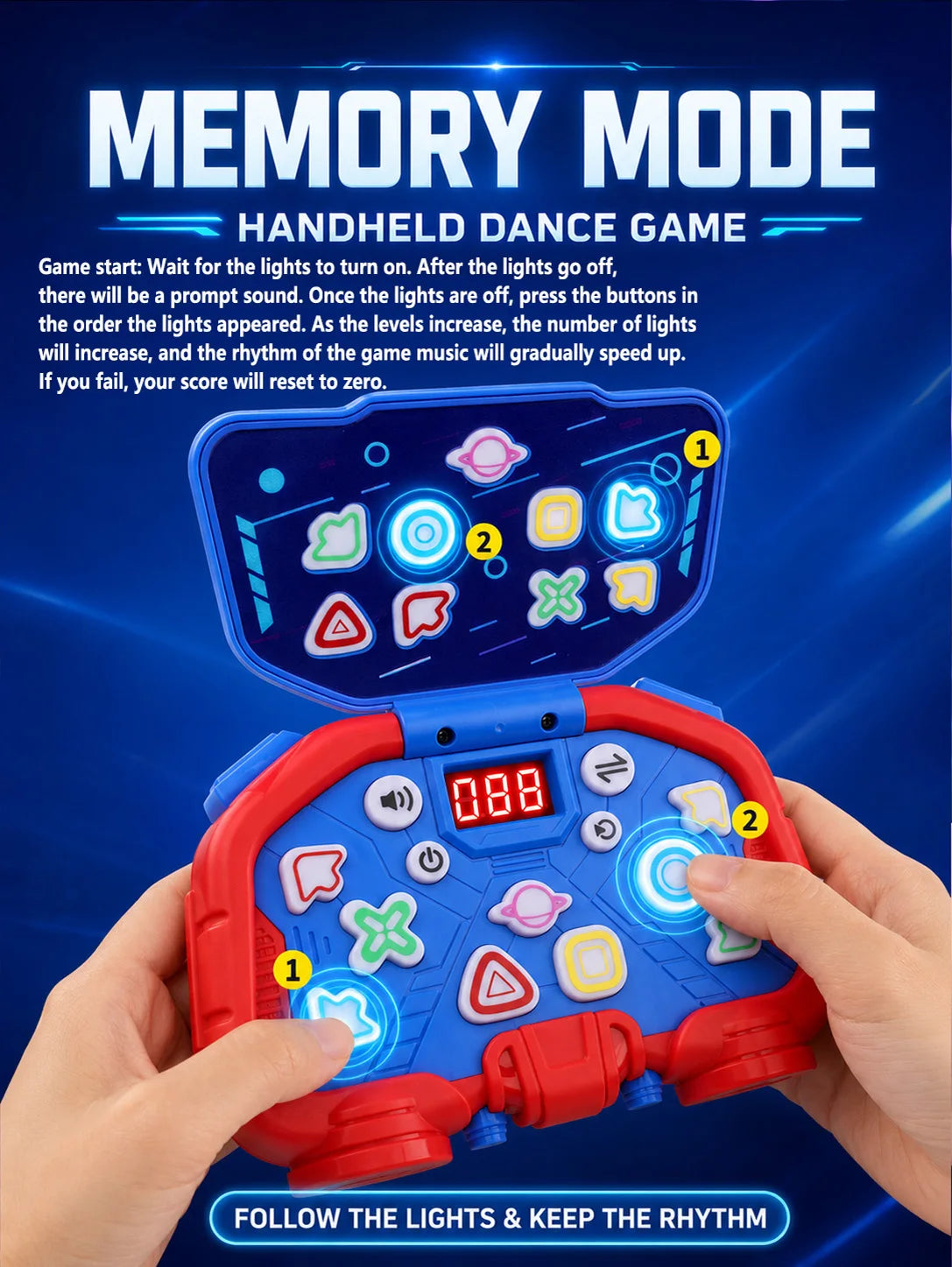 Handheld Dance Game Console for Kids – Educational Toy Ages 3-6 Educational Game Toy Richie's