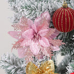3-Layer Glitter Artificial Christmas Flower Bouquet Set Christmas Flower Bouquet Richie's