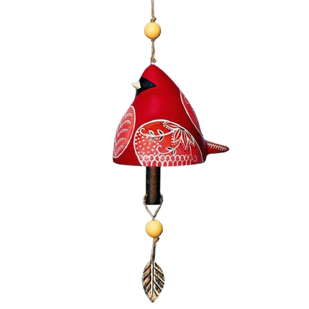 Resin Bird Wind Chime Hand Painted Outdoor Hanging Ornament Wind Chime Richie's Red