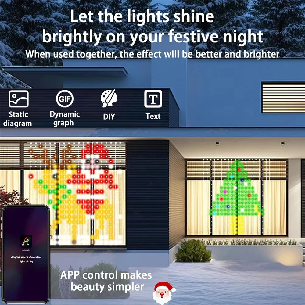 400 LED Smart Curtain Lights App Control IP65 Waterproof Christmas LED Curtain Lights Richie's