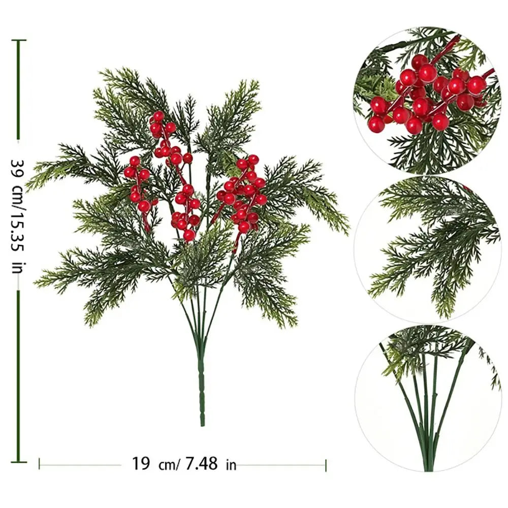 Red Berry Christmas Pine Branch Artificial Wreath Decoration Artificial Christmas Decor Richie's