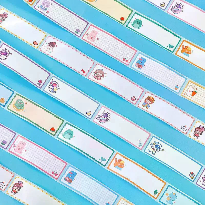 60Pcs Cartoon Name Stickers Roll – Kids DIY Self-Adhesive Labels Name Label Stickers Richie's
