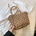 Women's Woven Crochet Crossbody Phone Bag – Lightweight Braided Crossbody Shoulder Bag Richie's Khaki