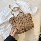 Women's Woven Crochet Crossbody Phone Bag – Lightweight Braided Crossbody Shoulder Bag Richie's Khaki