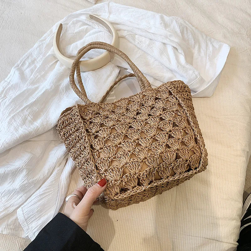 Women's Woven Crochet Crossbody Phone Bag – Lightweight Braided Crossbody Shoulder Bag Richie's Khaki