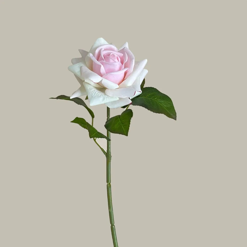 Multicolor Artificial Rose Single Stem – Real Touch Faux Flower Artificial Flower Richie's Light Pink