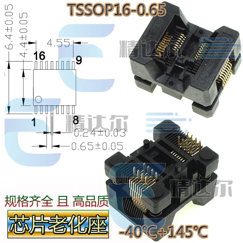SOP TSSOP Programmer Adapter Socket 150–300MIL | Bare Socket IC Programmer Socket Richie's TSSOP16-0.65(173MIL)