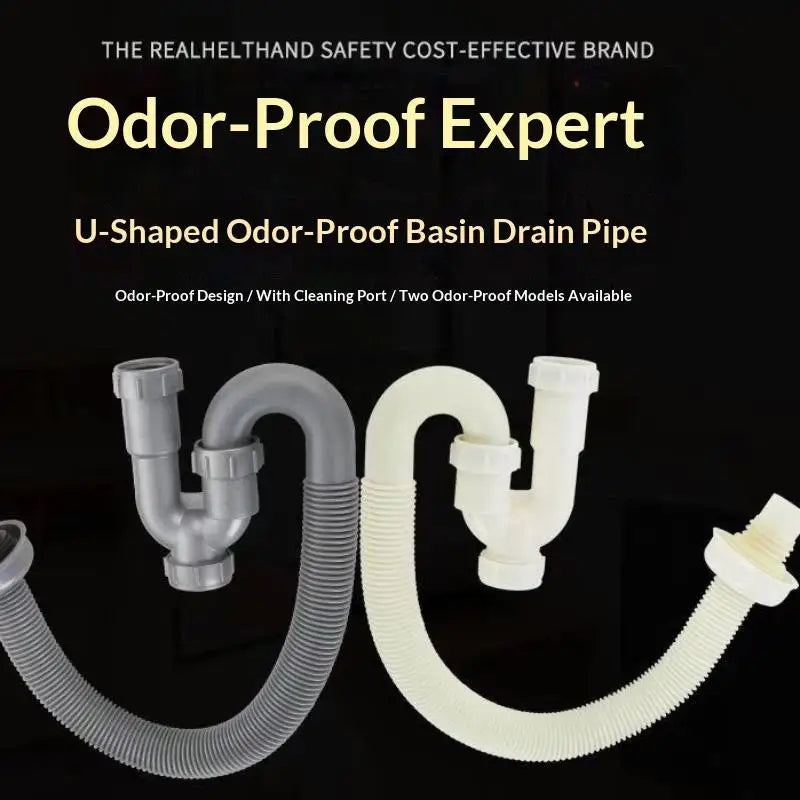 Flexible S-Trap Sink Drain Pipe – Anti-Odor PP Hose 60cm Sink Drain Pipe Richie's Default Title