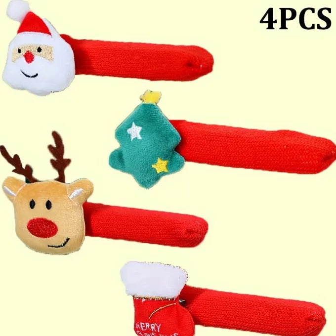 Santa Claus Door Handle Covers | Christmas Glove Decorations Christmas Door Decoration Richie's 4pcs