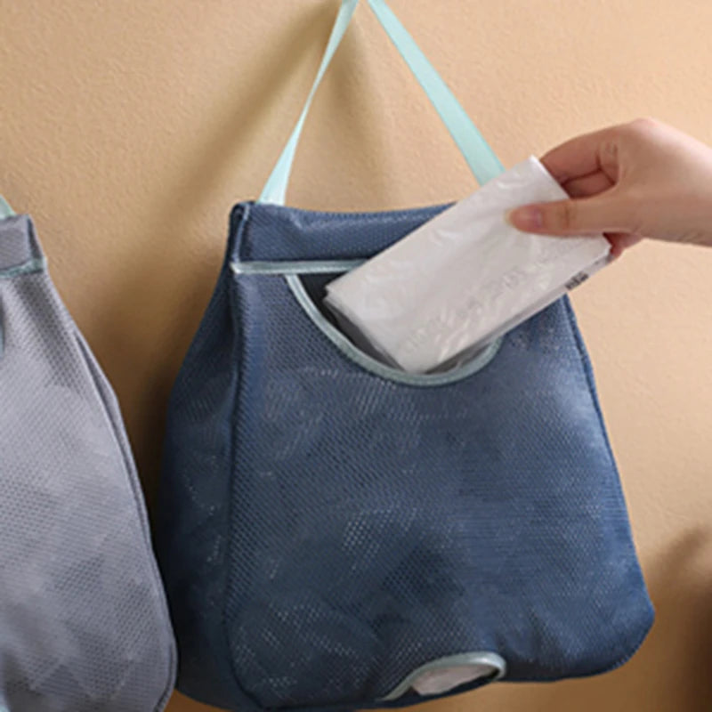 Wall-Hanging Washable Mesh Plastic Bag Holder & Dispenser Kitchen Bag Organizer Richie's