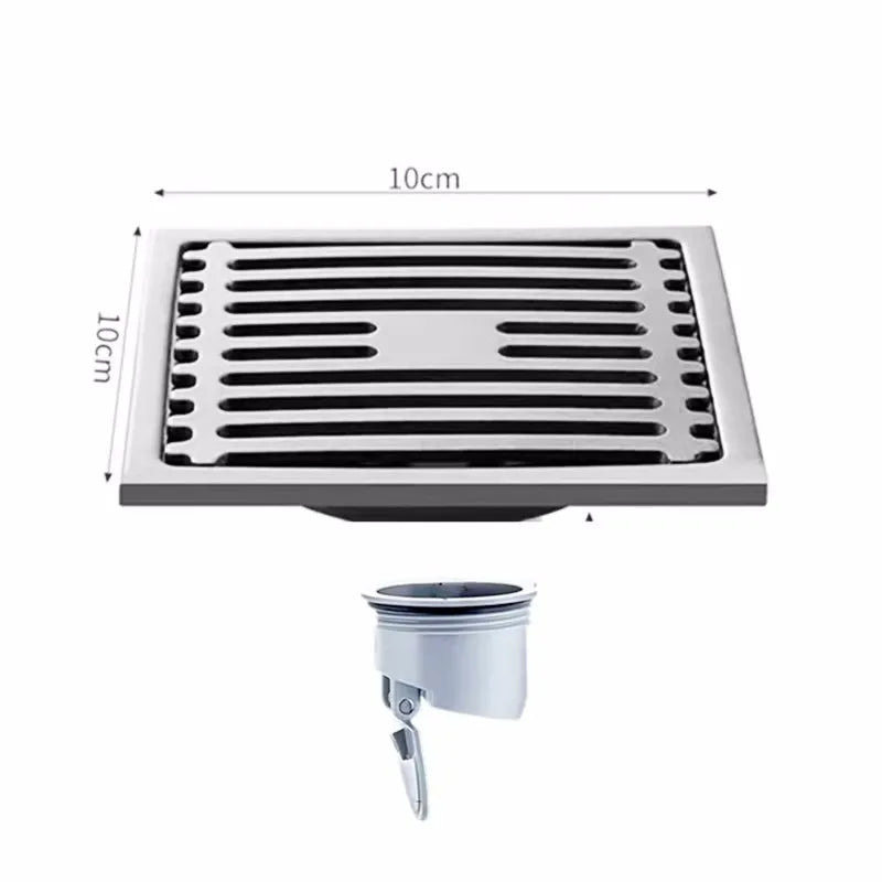 Stainless Steel Square Floor Drain with Odor Trap | 4 Inch Square Floor Drain Richie's Brilliance-Single