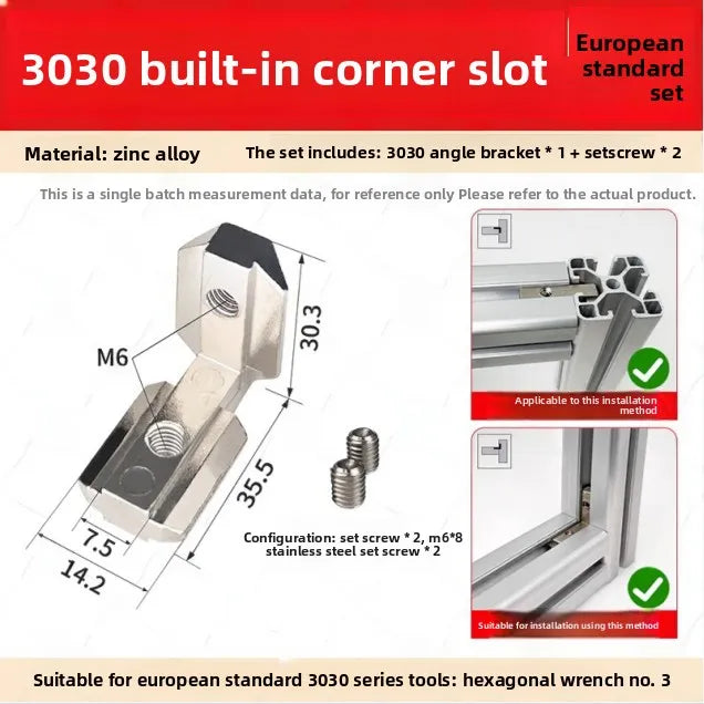 L-Shaped Aluminum Profile Corner Connector EU1515-4545 5-10PCS Corner Bracket Connector Richie's EU3030 -5pcs
