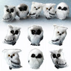 Grey & White Furry Foam Owl Figurine – Indoor & Outdoor Décor Decorative Figurine Richie's
