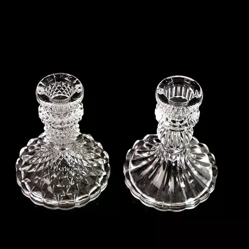 Retro Crystal Glass Candlestick Holder – Wedding & Home Décor Glass Candle Holder Richie's