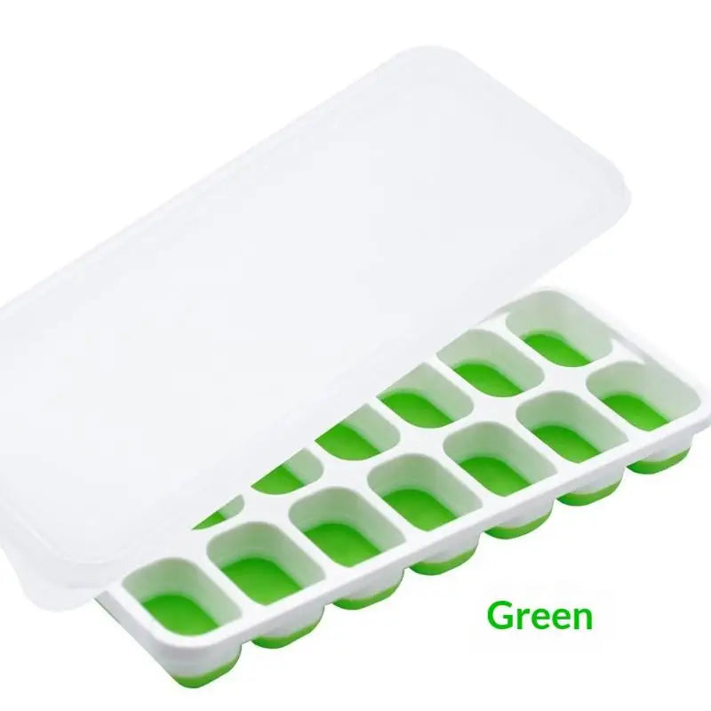 14-Grid Silicone Ice Cube Tray with Lid – Easy Release Square Mold Silicone Ice Cube Tray Richie's A4